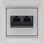 Legrand Valena Алюминий Розетка комп(RJ45) 2-ая 5 кат.крепление винт с лапками (770231)