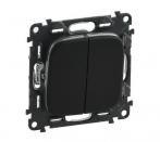 Legrand Valena ALLURE DIY Антрацит Выключатель 2-х клавишный 10А 250В (752915)