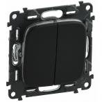 Legrand Valena ALLURE DIY Антрацит Переключатель 2-клавишный 10А 250В (752918)