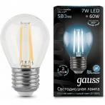 Лампа светодиодная филаментная Black Filament 7Вт шар 4100К E27 Gauss 105802207