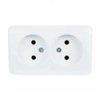 Розетка 2-м ОП Viola 16А IP20 без заземл. бел. LEZARD 751-0200-128