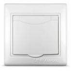 Розетка 1-м СП Севиль 16А IP20 с заземл. с крышкой бел. UNIVersal С0029