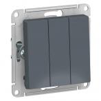 Выключатель 3-кл. СП AtlasDesign 10А IP20 (сх. 1+1+1) 10AX механизм грифель SE ATN000731
