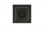 Розетка 1-м СП Karea 16А IP20 с/з дым. металлик Makel 56050028
