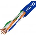 UTP 4 CAT6 23AWG Cu Ripo Plus, 2x305м.,Fluke test (КСВПВ -кат.6 4*2*Plus) синий