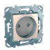  - Schneider Electric SE Unica Беж Розетка 1-ая б/з с защитными шторками винт. зажим (MGU5.033.25ZD)