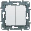  - Legrand Etika Бел Выключатель 2-х клавишный, 10А, винт. клем. 672202