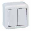  - Legrand Quteo Бел Выключат 2-клавишный IP44 10А (782302)