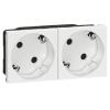  - Legrand Mosaic Розетка 2Х2К+З н.ст. 45° (077252)