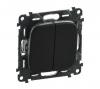  - Legrand Valena ALLURE DIY Антрацит Выключатель 2-х клавишный 10А 250В (752915)