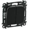  - Legrand Valena ALLURE DIY Антрацит Переключатель 2-клавишный 10А 250В (752918)